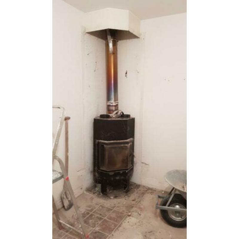 Openhaard houtkachel met ombouw