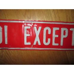 vintage verkeersbord Convoi Exceptionnel vrachtauto