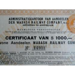 Aandeel van Wabash Railway Company uit 1933