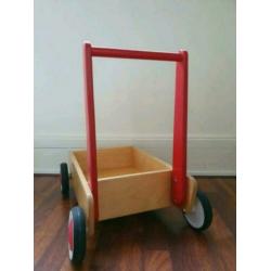 Houten loopwagen. Merk: Van Dijk Toys