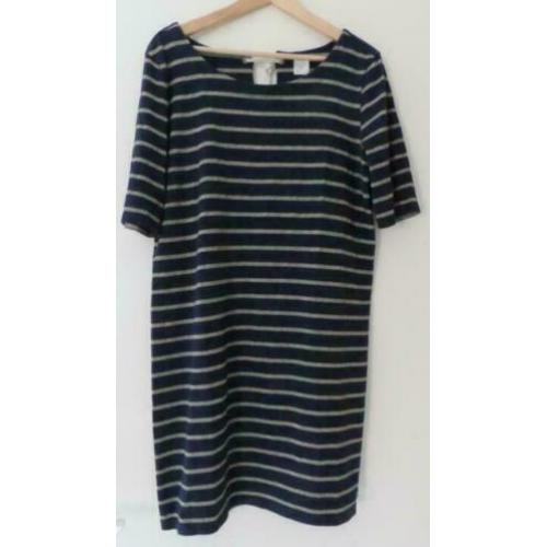 Des Petit Hauts blauw met goud gestreept jurk Gudule maat L