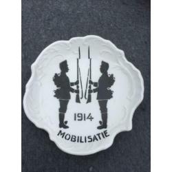 Mobilisatie - souvenir 1914 asbak (1) Zwart-Wit
