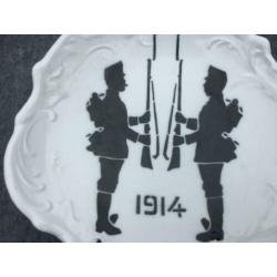 Mobilisatie - souvenir 1914 asbak (1) Zwart-Wit