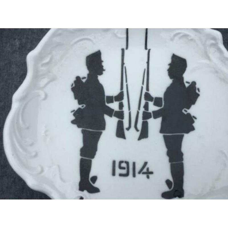 Mobilisatie - souvenir 1914 asbak (1) Zwart-Wit
