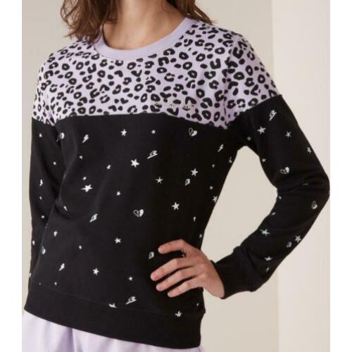 COLOURFUL REBEL leopard sterren Sweater mt M Huid Coll NIEUW