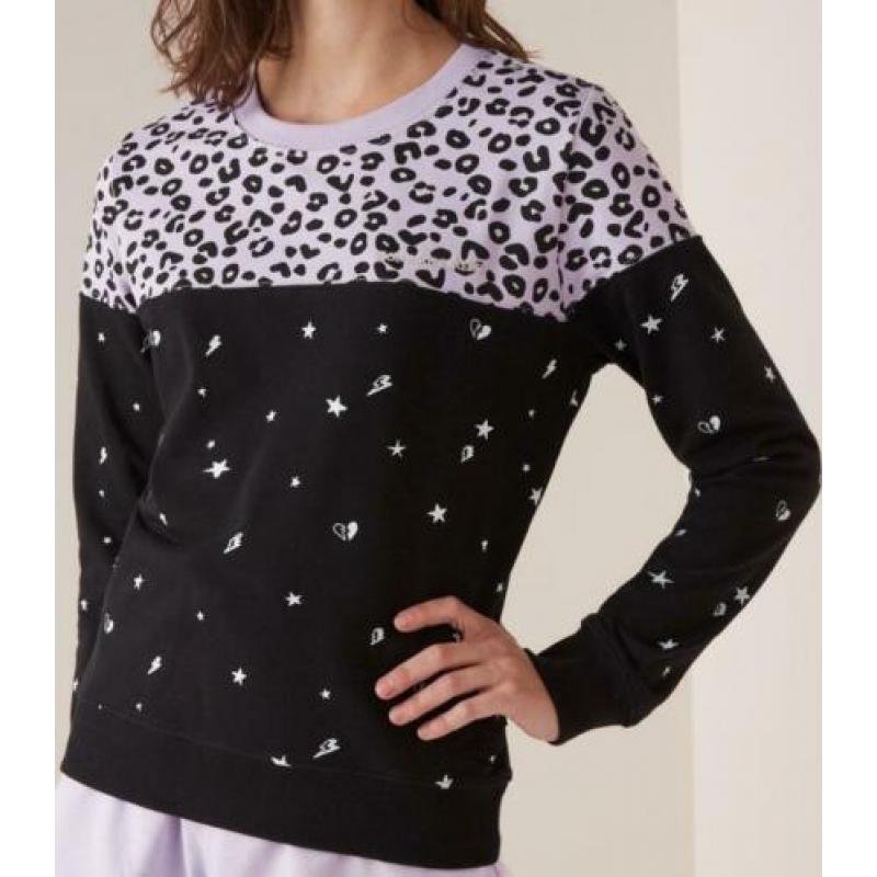 COLOURFUL REBEL leopard sterren Sweater mt M Huid Coll NIEUW