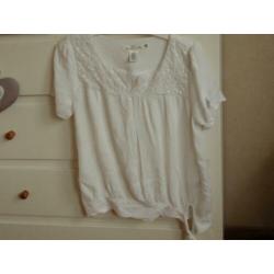 H&M: Roomwit Tuniek-Blousje maat 170