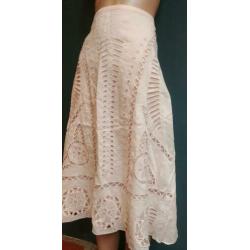 Vintage rok (80s/90s) met opengewerkte stukken (MT L)