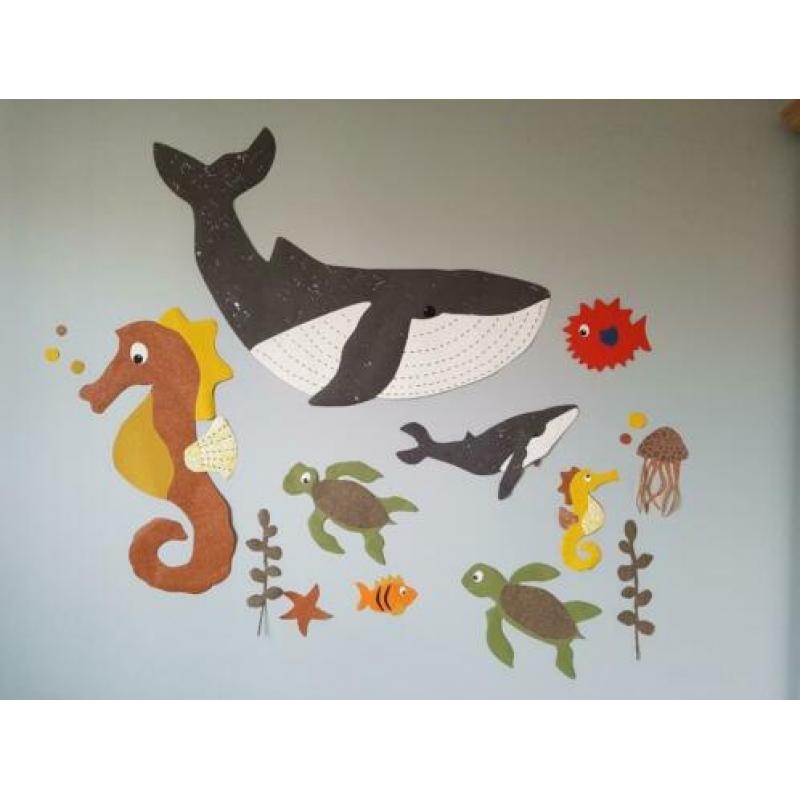 Zeepaardje Muursticker behang babykamer oceaan zeedieren