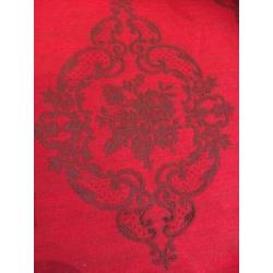 vintage gordijnen rood met roosjes