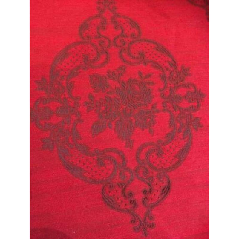 vintage gordijnen rood met roosjes
