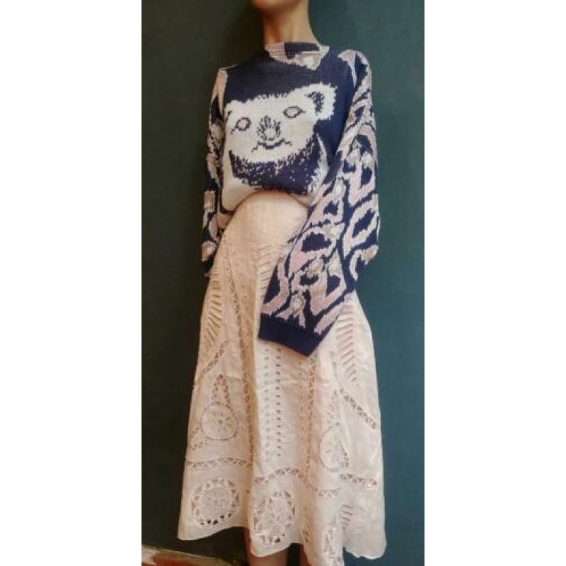 Vintage rok (80s/90s) met opengewerkte stukken (MT L)