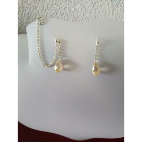 oorbellen Champagne Sterling zilver 925 met ear cuff
