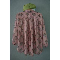 NIEUW H&M Blousje Blouse Konijn Konijnen Roze Tuniek, Mt 110