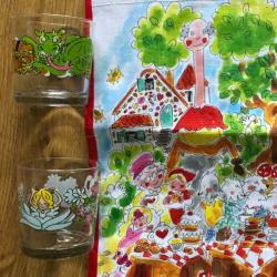 Nieuw : Blond Amsterdam Efteling servies set 2 x glas + tas