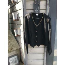 Vintage blazer met gouden randje (S)