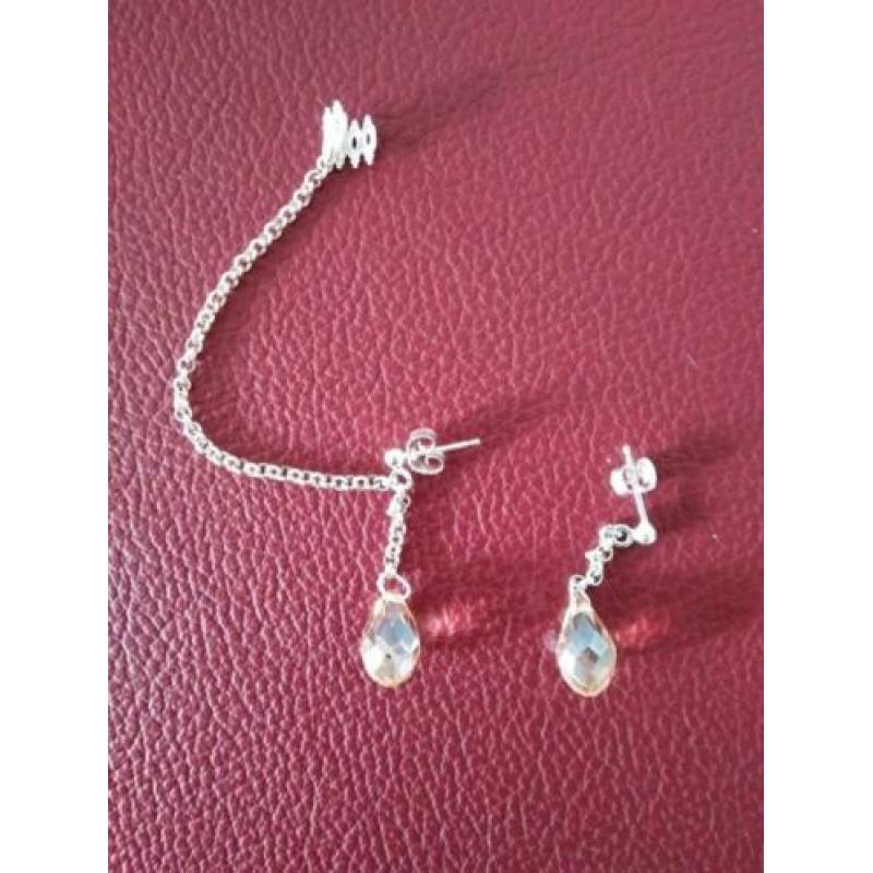 oorbellen Champagne Sterling zilver 925 met ear cuff
