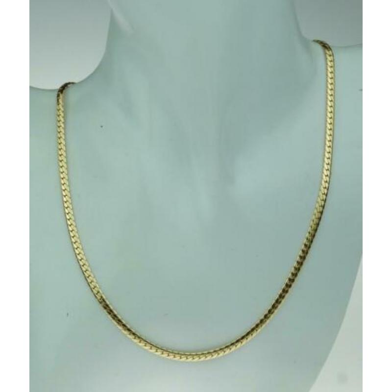 14 karaats gouden platte gourmet dames ketting nieuwstaat!