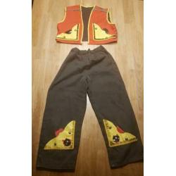 Verkleedkleren set 4x mt 116 skelet zorro cowboy