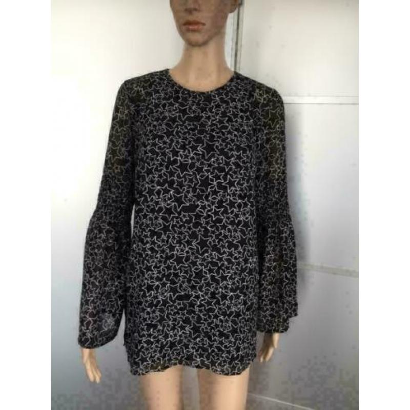 D403 Michael Kors Maat XS=34 tuniek blouse zwart/wit