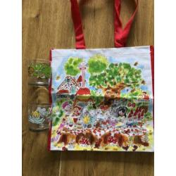 Nieuw : Blond Amsterdam Efteling servies set 2 x glas + tas
