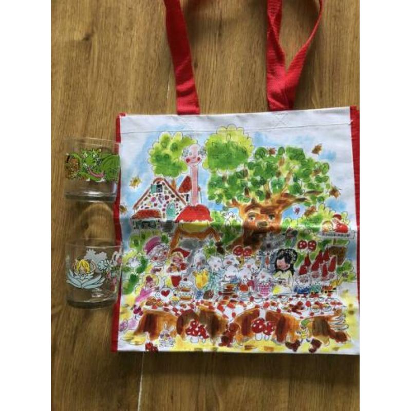Nieuw : Blond Amsterdam Efteling servies set 2 x glas + tas