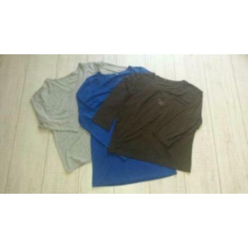 Pakket longsleeves t-shirts 6 stuks maat L 42 44