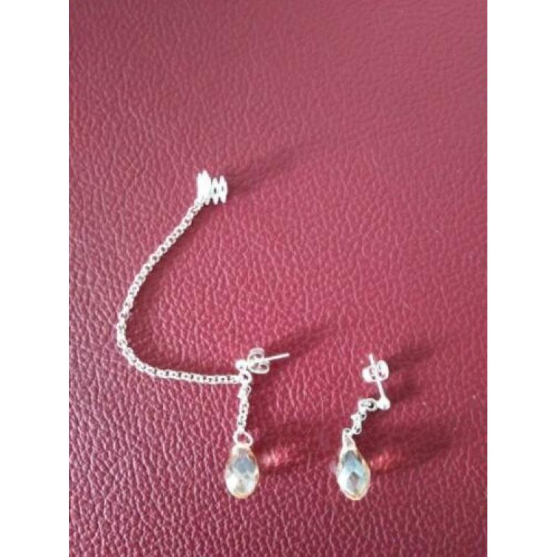 oorbellen Champagne Sterling zilver 925 met ear cuff