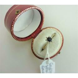 Ring goud met saffier & diamanten / Z6189