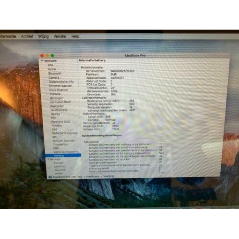 MacBook Pro 13'' 2011, 2.3 GHZ I5, 250GB SSD, 1 jaar