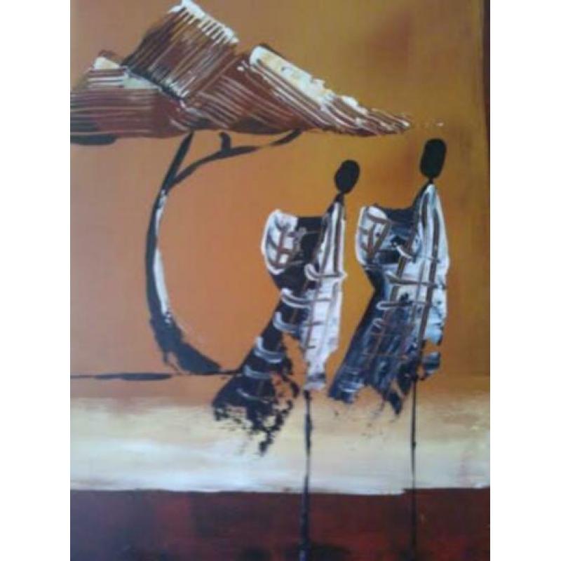 Groot schilderij in mooie omlijsting'