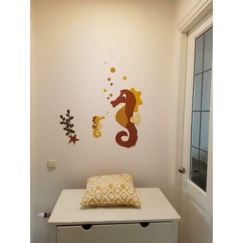 Zeepaardje Muursticker behang babykamer oceaan zeedieren