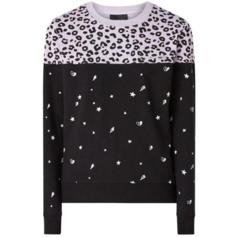 COLOURFUL REBEL leopard sterren Sweater mt M Huid Coll NIEUW