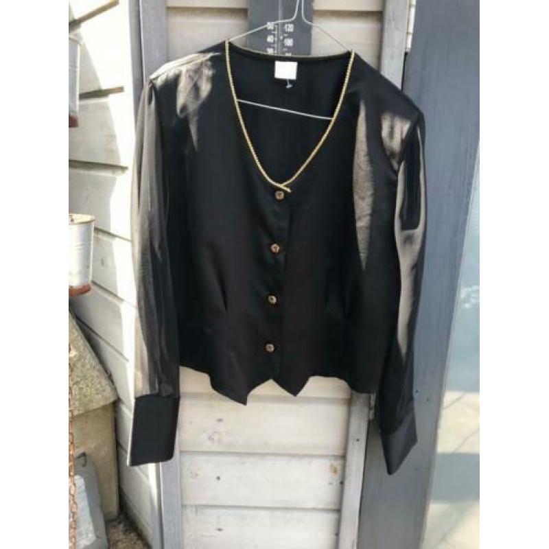 Vintage blazer met gouden randje (S)