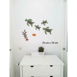 Zeepaardje Muursticker behang babykamer oceaan zeedieren