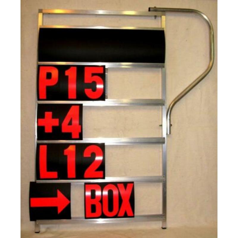 Pitboard GPXL 5 rijen met beugel, cijfers en letters