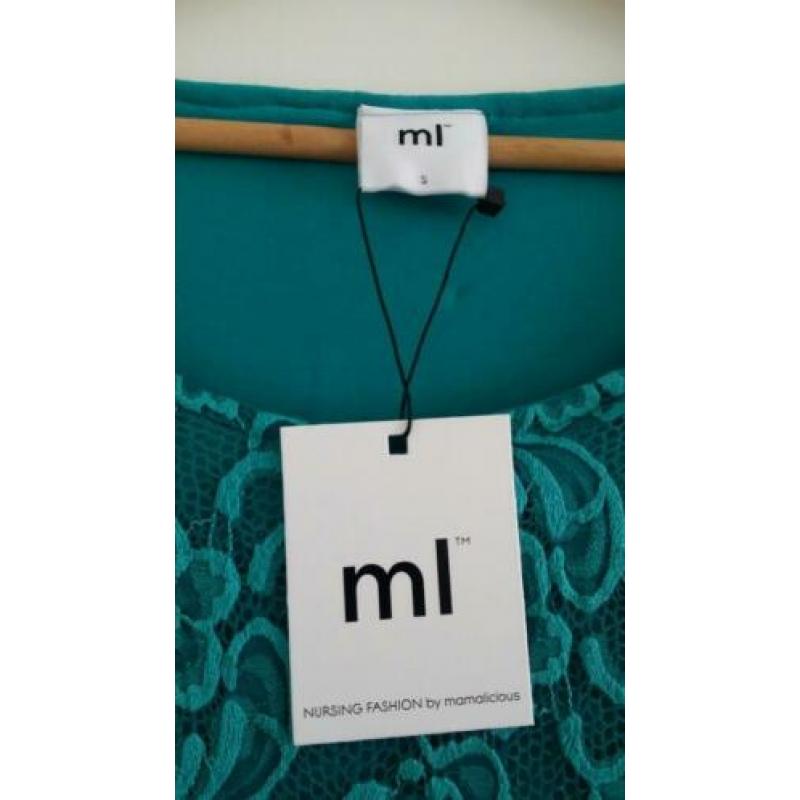 Mamalicious borstvoeding Turquoise kanten jurk