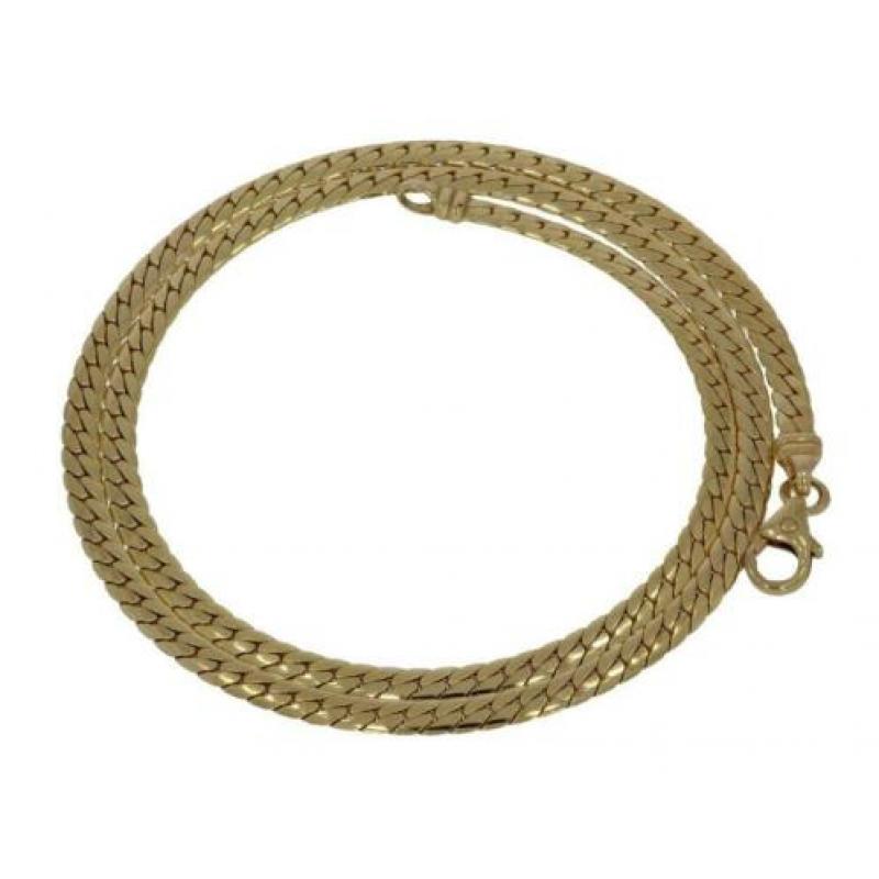 14 karaats gouden platte gourmet dames ketting nieuwstaat!