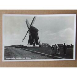 Westkapelle Zeedijk met molen Voor het bombardement