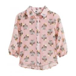 NIEUW H&M Blousje Blouse Konijn Konijnen Roze Tuniek, Mt 110