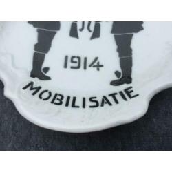 Mobilisatie - souvenir 1914 asbak (1) Zwart-Wit
