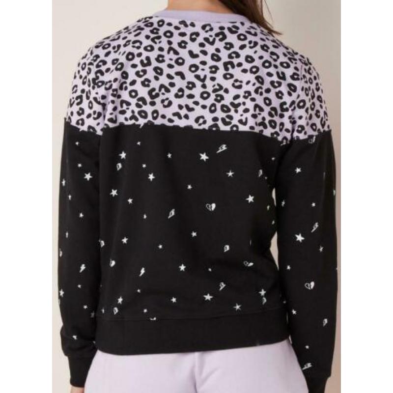 COLOURFUL REBEL leopard sterren Sweater mt M Huid Coll NIEUW