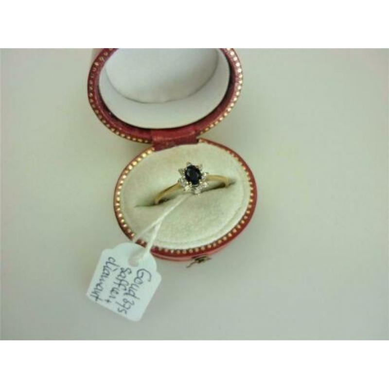Ring goud met saffier & diamanten / Z6189