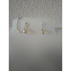 oorbellen Champagne Sterling zilver 925 met ear cuff