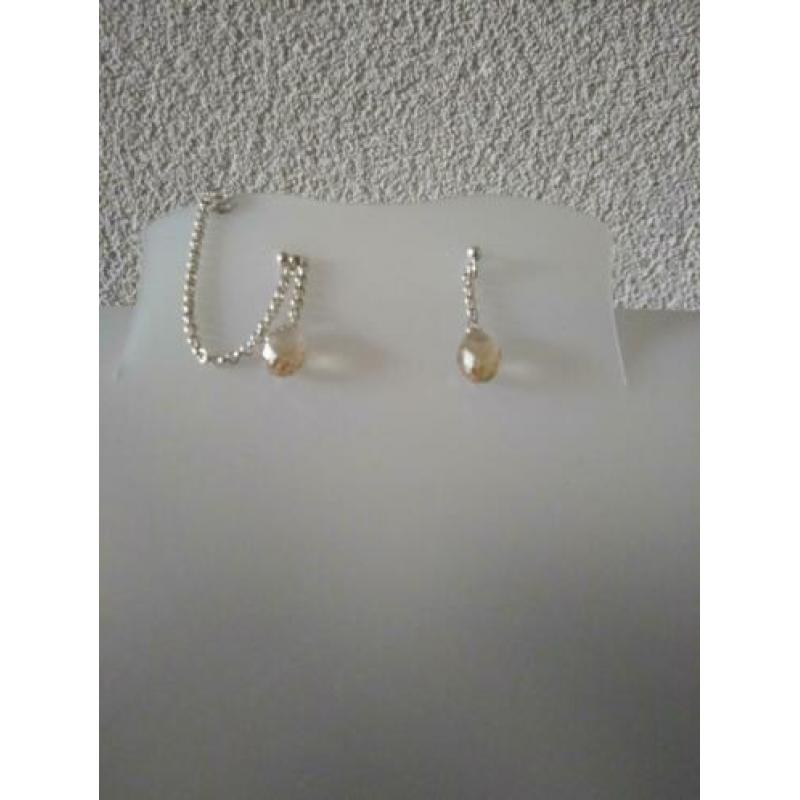oorbellen Champagne Sterling zilver 925 met ear cuff