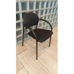 vergaderstoel , zwart , stof , geruit , design