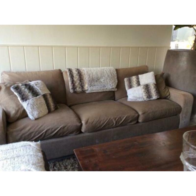 Beige stoffen bank
