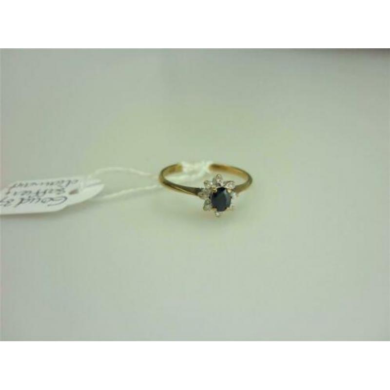 Ring goud met saffier & diamanten / Z6189