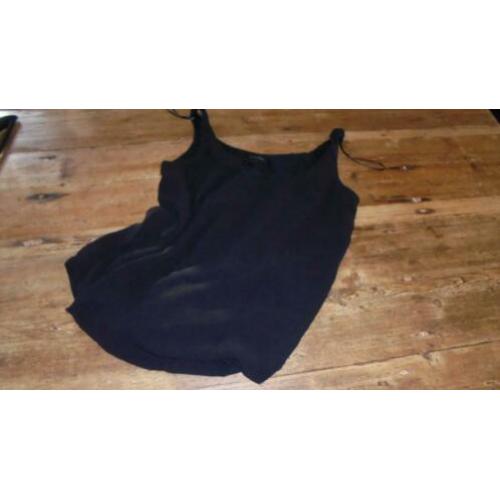 Nieuw! Zwarte top Massimo Dutti mt S/M 100% voile zijde top