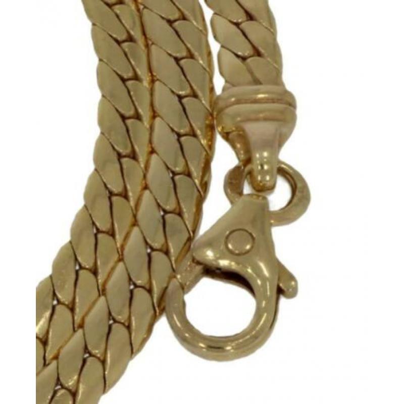 14 karaats gouden platte gourmet dames ketting nieuwstaat!